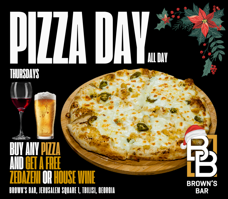 Pizza deal and discount at Brown's Bar in Tbilisi