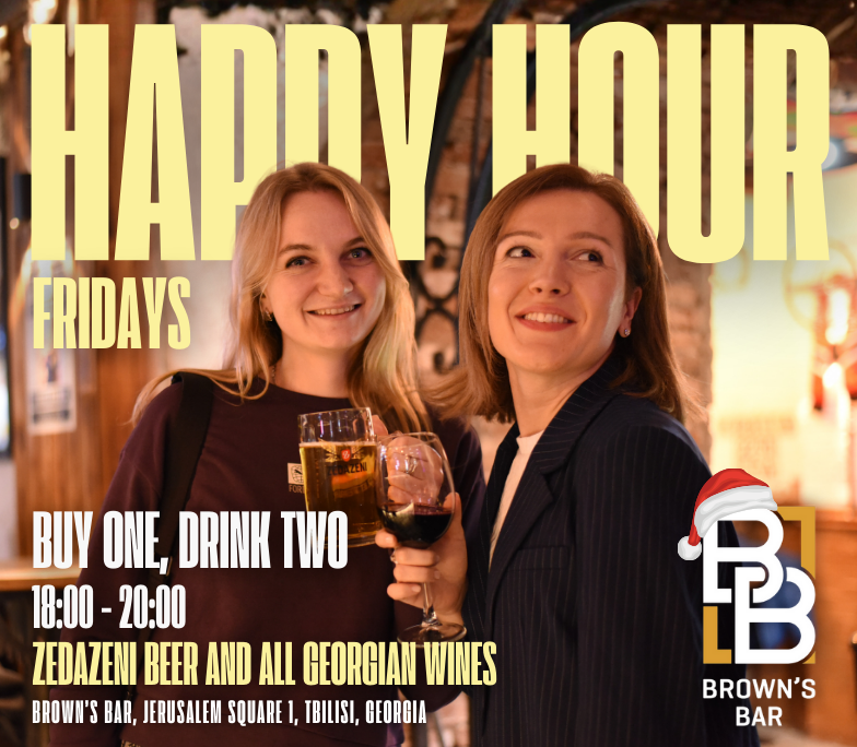 Happy hour deals in Tbilisi at Brown's Bar tbilisi