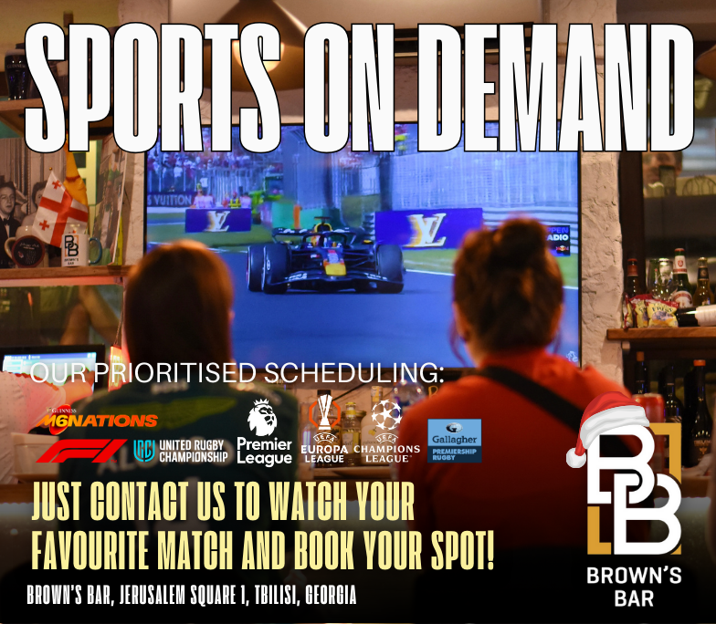 Watch Live sports on demand in Tbilisi at Brown's Bar tbilisi