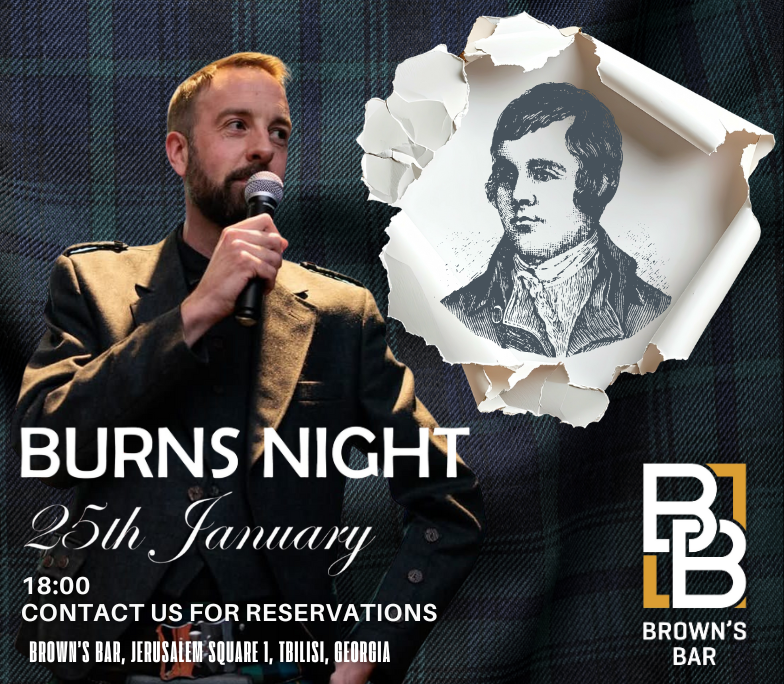 Burns NIght at the heart of Tbilisi nightlife, Brown's Bar Tbilisi with whisky and poems