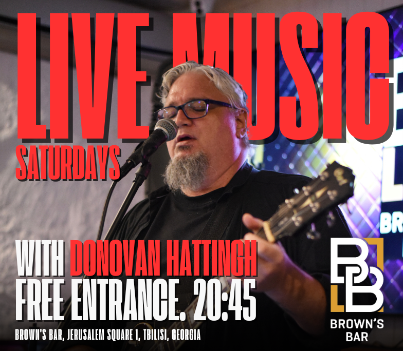 Live music Saturdays and rock and roll at Brown's Bar Tbilisi expats bar