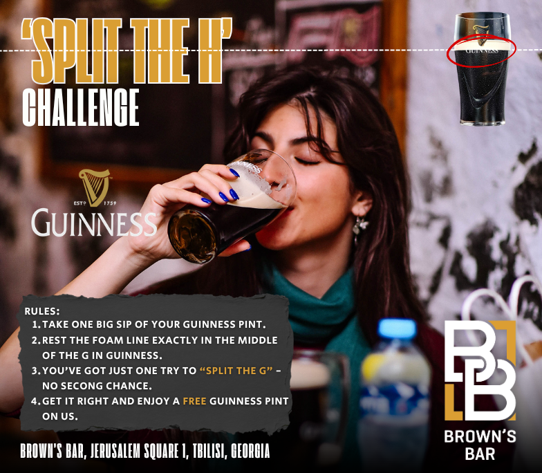 Spli the G deal at brown's Bar Tbilisi, perfect for trying next to your full english breakfast